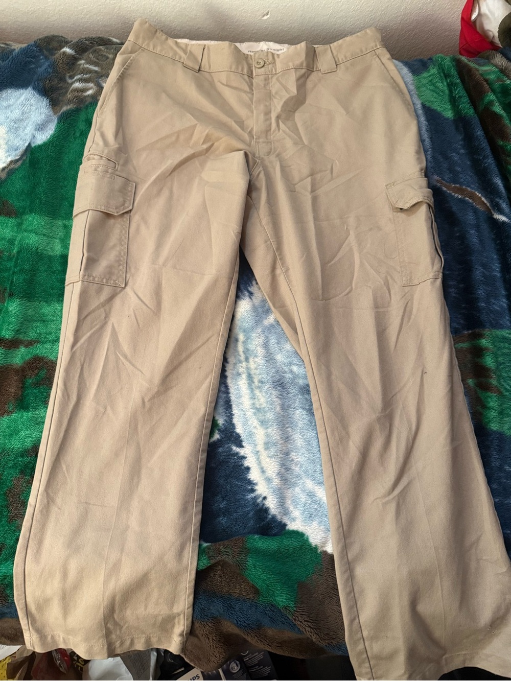Dickies Beige Cargo Pants with Side Flap Pockets